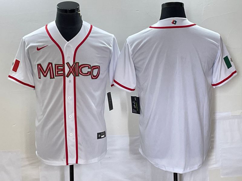 Men 2023 World Cub Mexico Blank White Nike MLB Jersey31